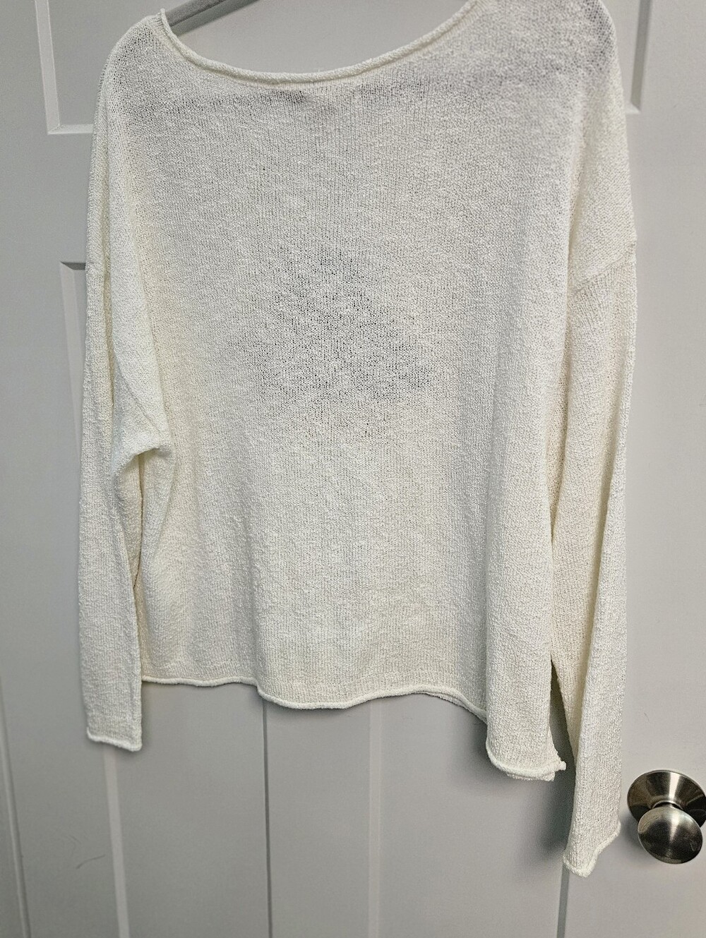 Maurices Cream Long-Sleeve Knit Top with Blue, Black & Tan Embroidery - Picture 4 of 4